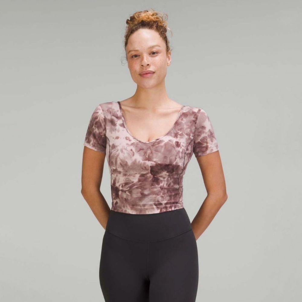 NWT Lululemon Align T-Shirt Diamond Dye Mink Berry Lunar Rock Shadow Grey 10